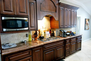 Kitchen Range Microwave and Cabinetry